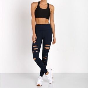 alo High Waisted Ripped Warrior Legging Rich Navy
